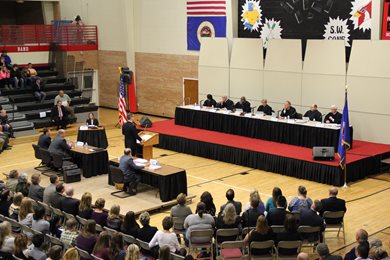 The Minnesota Supreme Court heard Oral Arguments in front of more than 1000 high school students in Worthington, Minn.