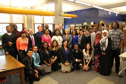Members of the MN Supreme Court with students from Edison High School