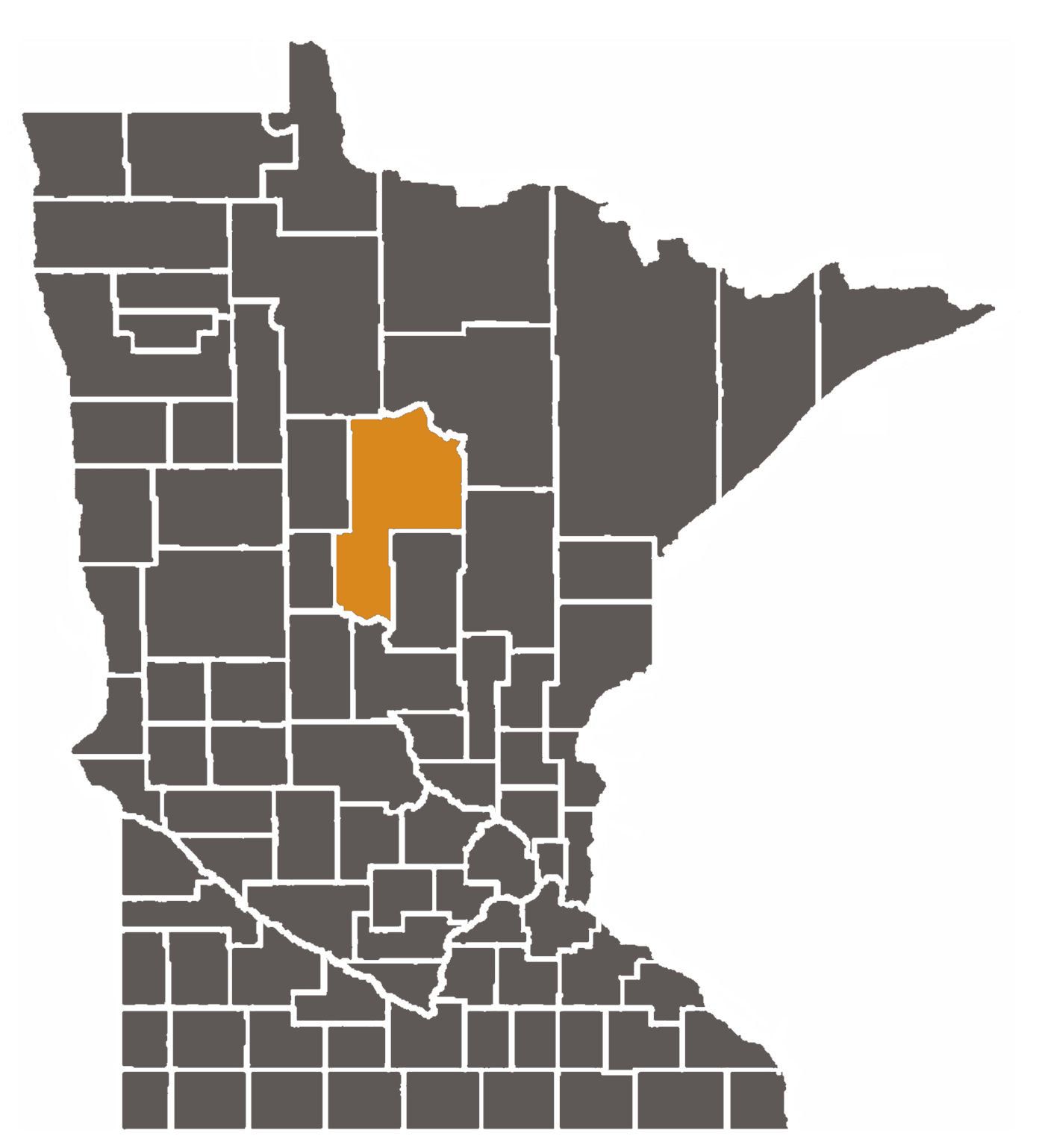 Minnesota map with Cass County highlighted.
