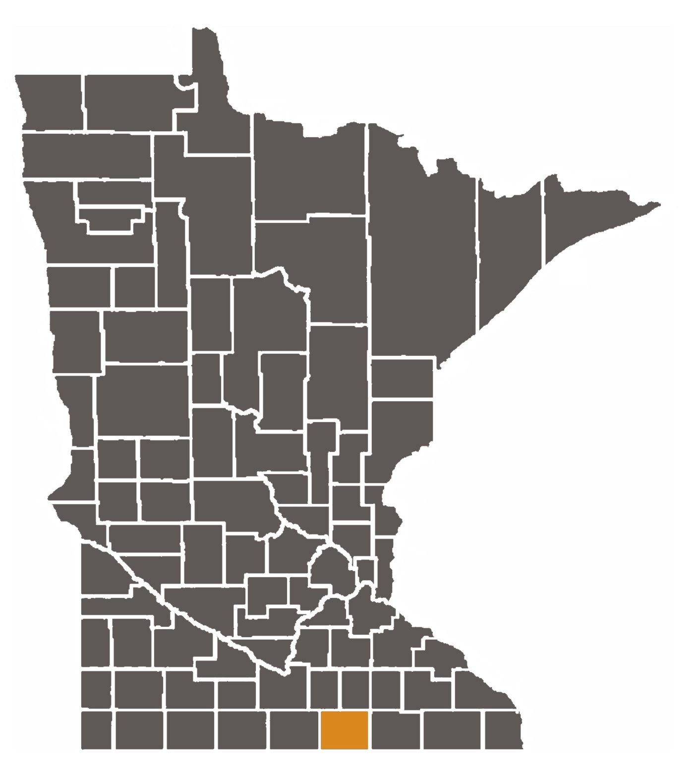 Minnesota map with Freeborn County highlighted.