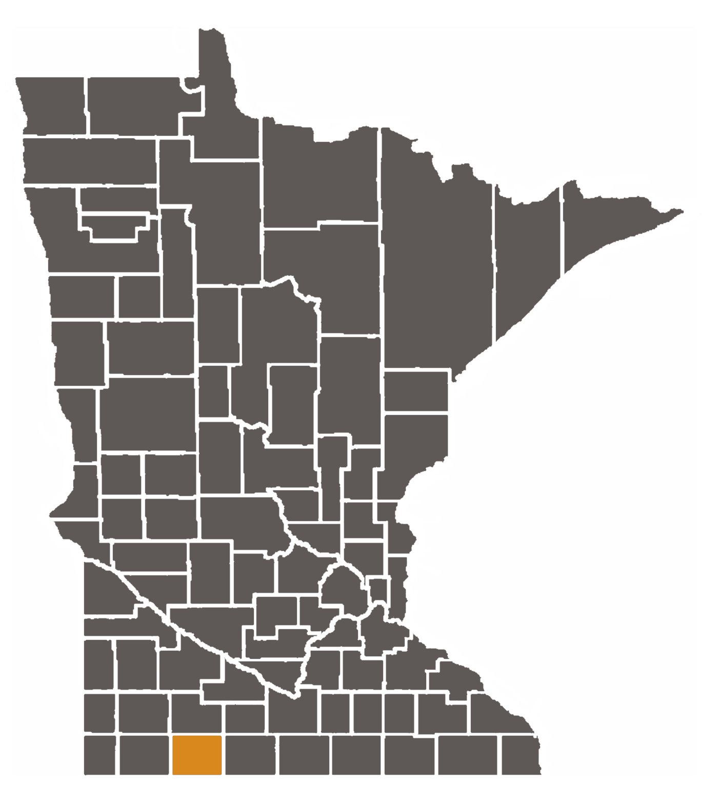 Minnesota map with Jackson County highlighted.