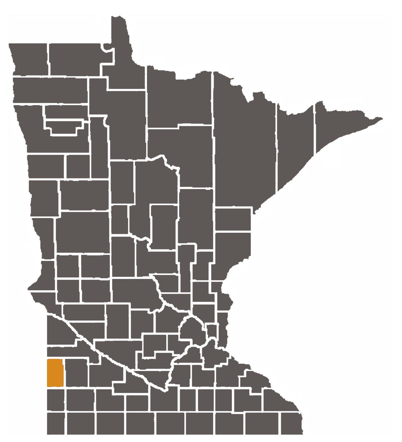 Minnesota map with Lincoln County highlighted.