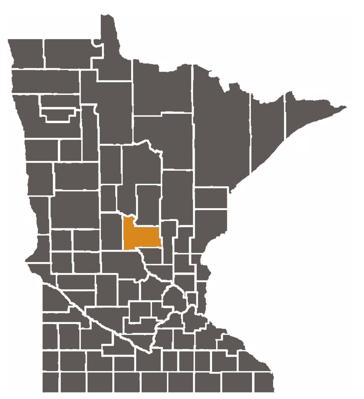 Minnesota map with Morrison County highlighted.