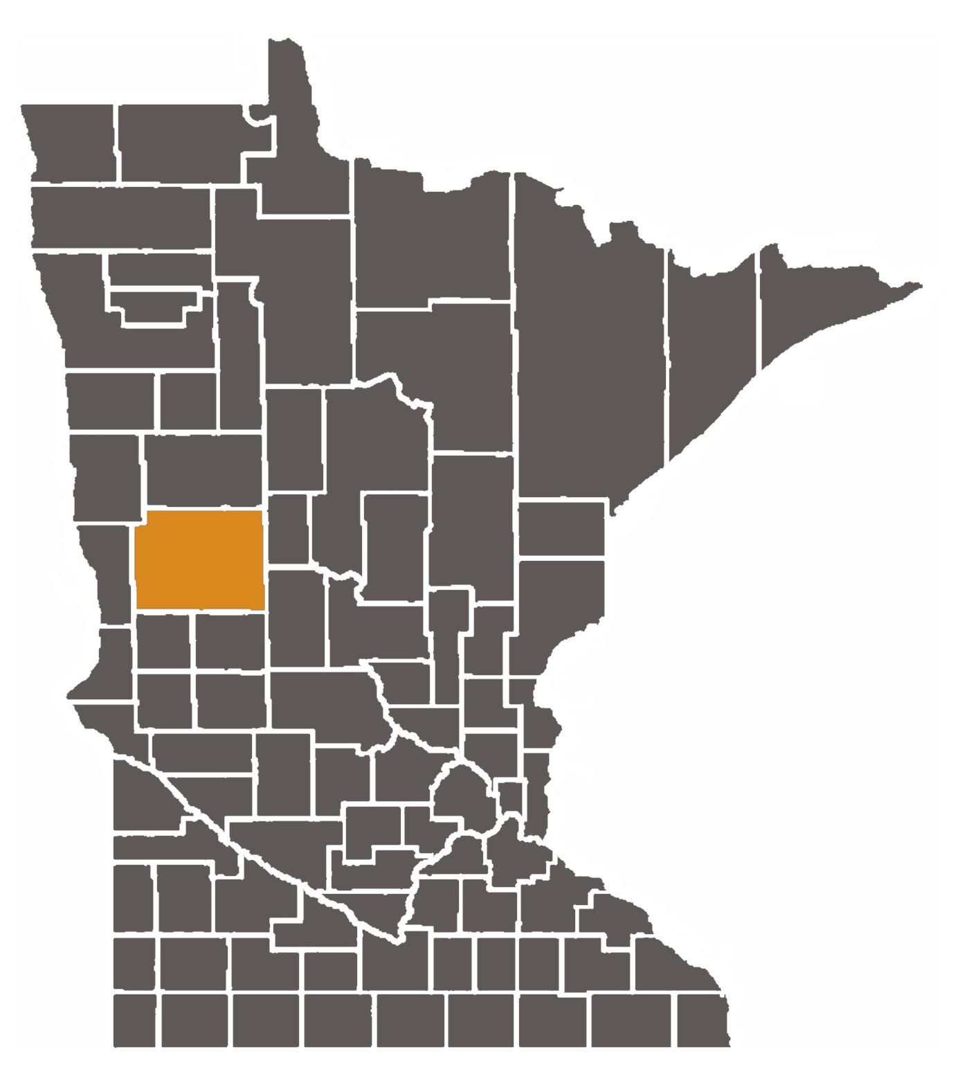 Minnesota map with Otter Tail County highlighted.