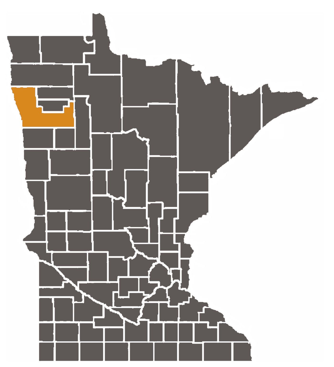Minnesota map with Polk County highlighted.